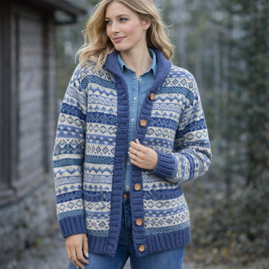 Neulottu Cardigan - Pehmeä Mukavuus - Kaksi Taskua