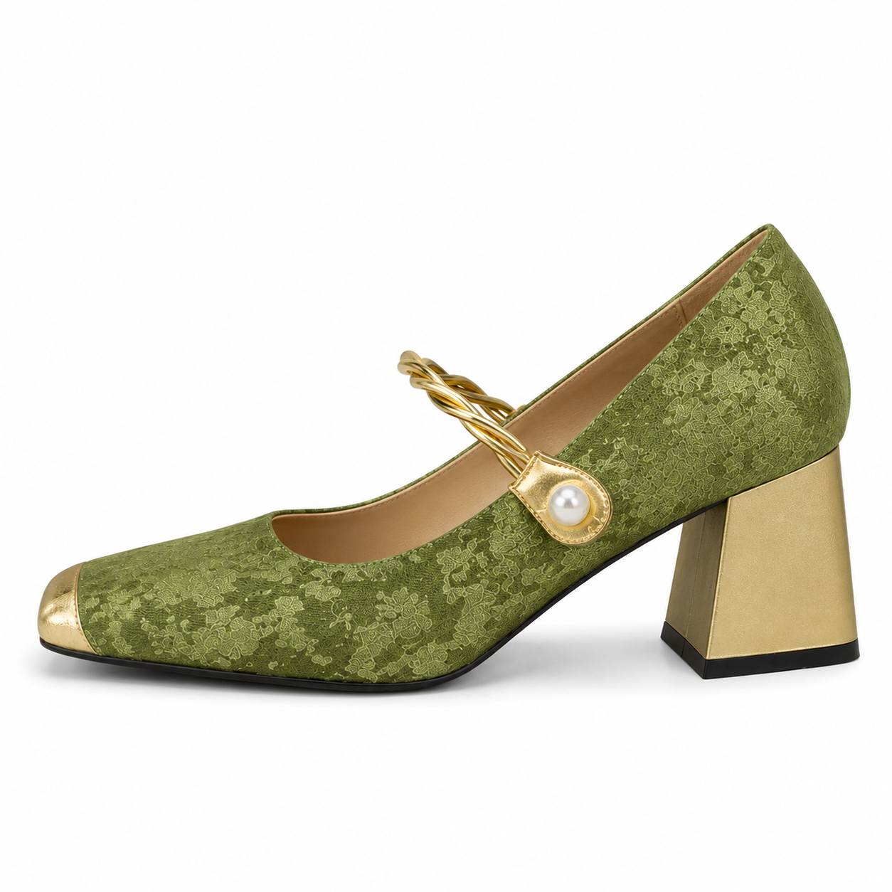 Dames sandalen met vierkante neus decoratief