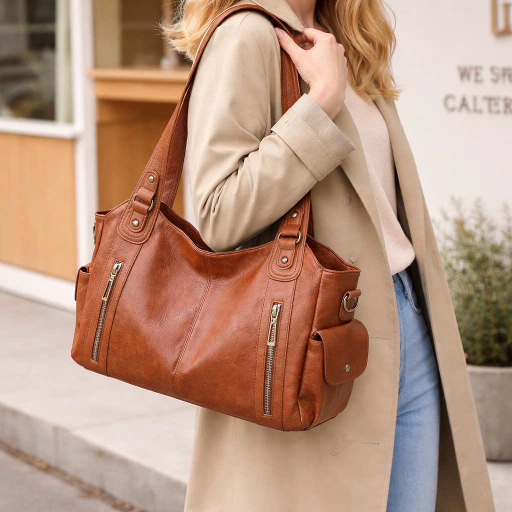 Amber - Vegaaninahkainen Olkalaukku Naisille