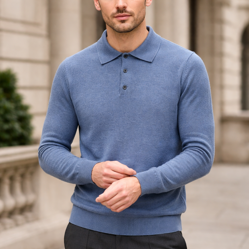 Miesten kašmirinneule | Polo-kaulus | Pehmeä, pullover