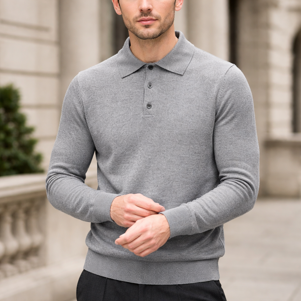 Miesten kašmirinneule | Polo-kaulus | Pehmeä, pullover