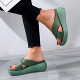 Naisten Nahka Sandalet - X-Nauha Design - Pehmustettu Pohja - Rentoa Mukavuutta-Sandaalit-EmiyoSuomi