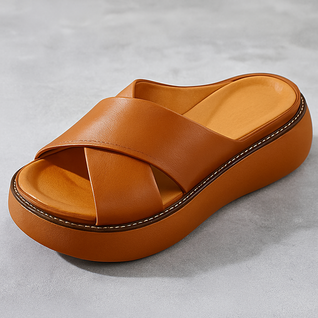 Naisten Nahka Sandalet - X-Nauha Design - Pehmustettu Pohja - Rentoa Mukavuutta-Sandaalit-EmiyoSuomi