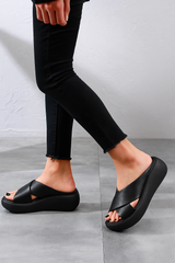 Naisten Nahka Sandalet - X-Nauha Design - Pehmustettu Pohja - Rentoa Mukavuutta-Sandaalit-EmiyoSuomi