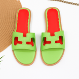 Naisten Keinonahkasandaalit – Leikattu Hihna – Avoin Varvas – Liukuva Malli-Sandaalit-EmiyoSuomi