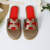 Naisten Keinonahkasandaalit – Leikattu Hihna – Avoin Varvas – Liukuva Malli-Sandaalit-EmiyoSuomi