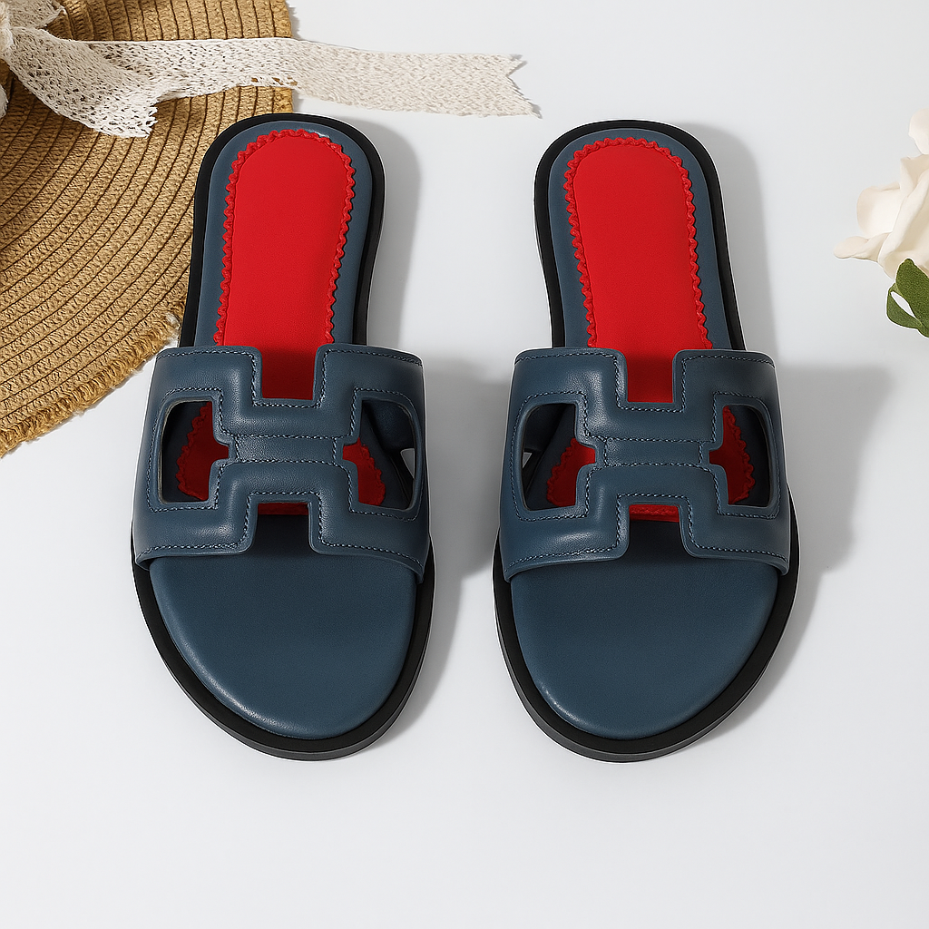 Naisten Keinonahkasandaalit – Leikattu Hihna – Avoin Varvas – Liukuva Malli-Sandaalit-EmiyoSuomi