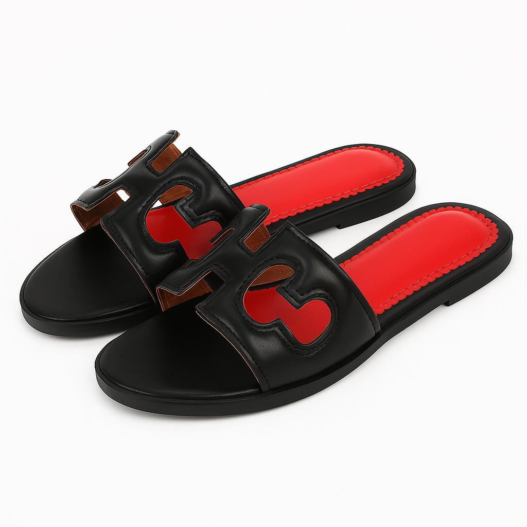 Naisten Keinonahkasandaalit – Leikattu Hihna – Avoin Varvas – Liukuva Malli-Sandaalit-EmiyoSuomi