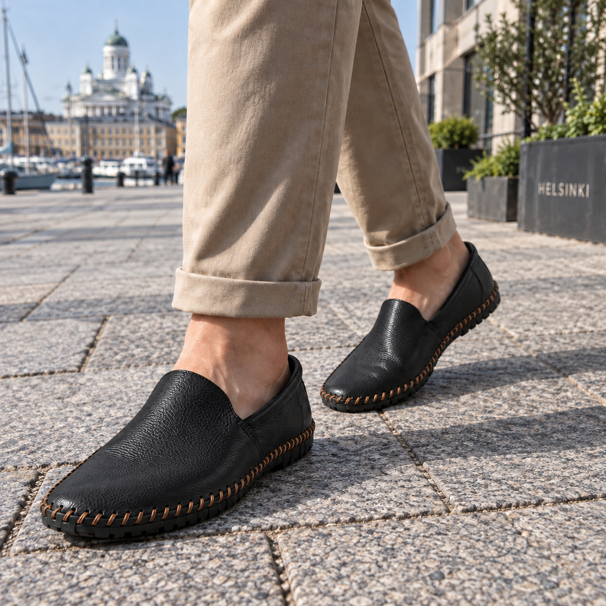 Miesten Nahkainen Loafer | Slip-On, Mukava