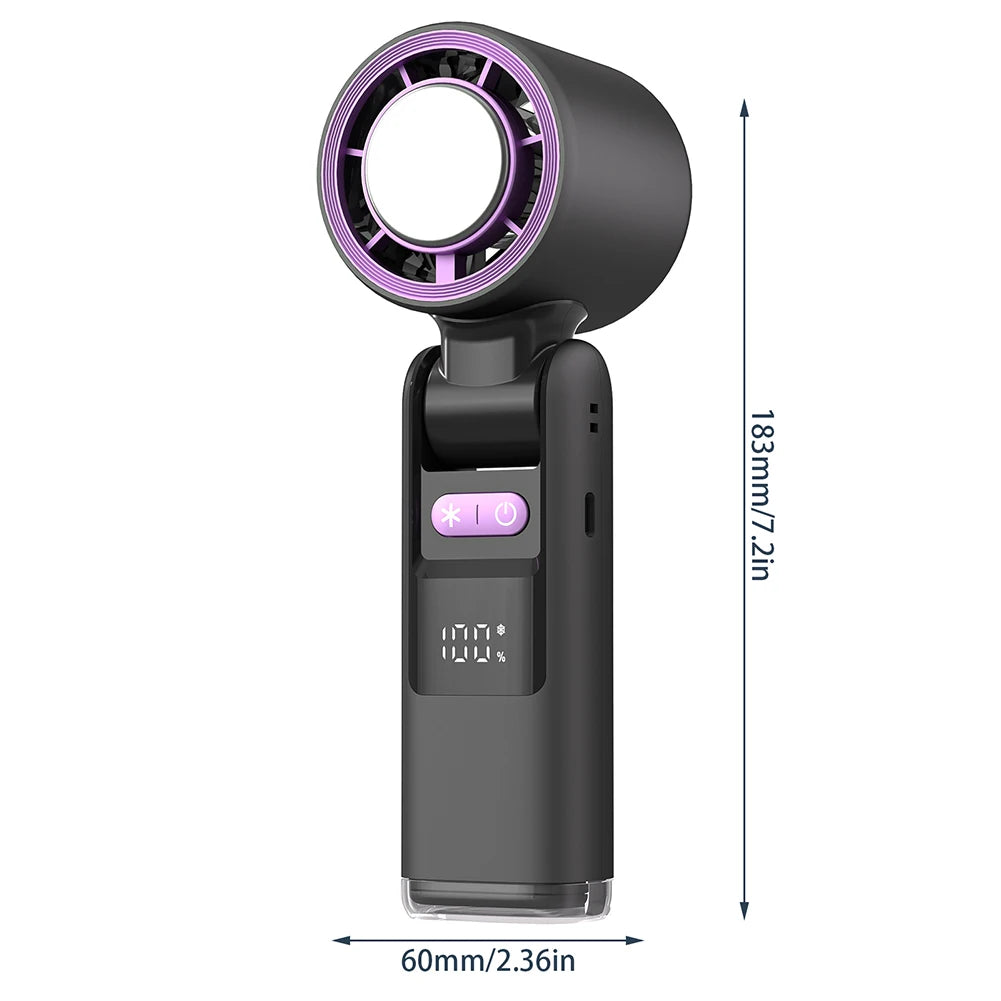 Cooliox mini käsituuletin | 100 tuuletinnopeutta ja digitaalinen näyttö | Taitettava latausbaari ja USB | 4000mAh akku-jäähdytys-EmiyoSuomi