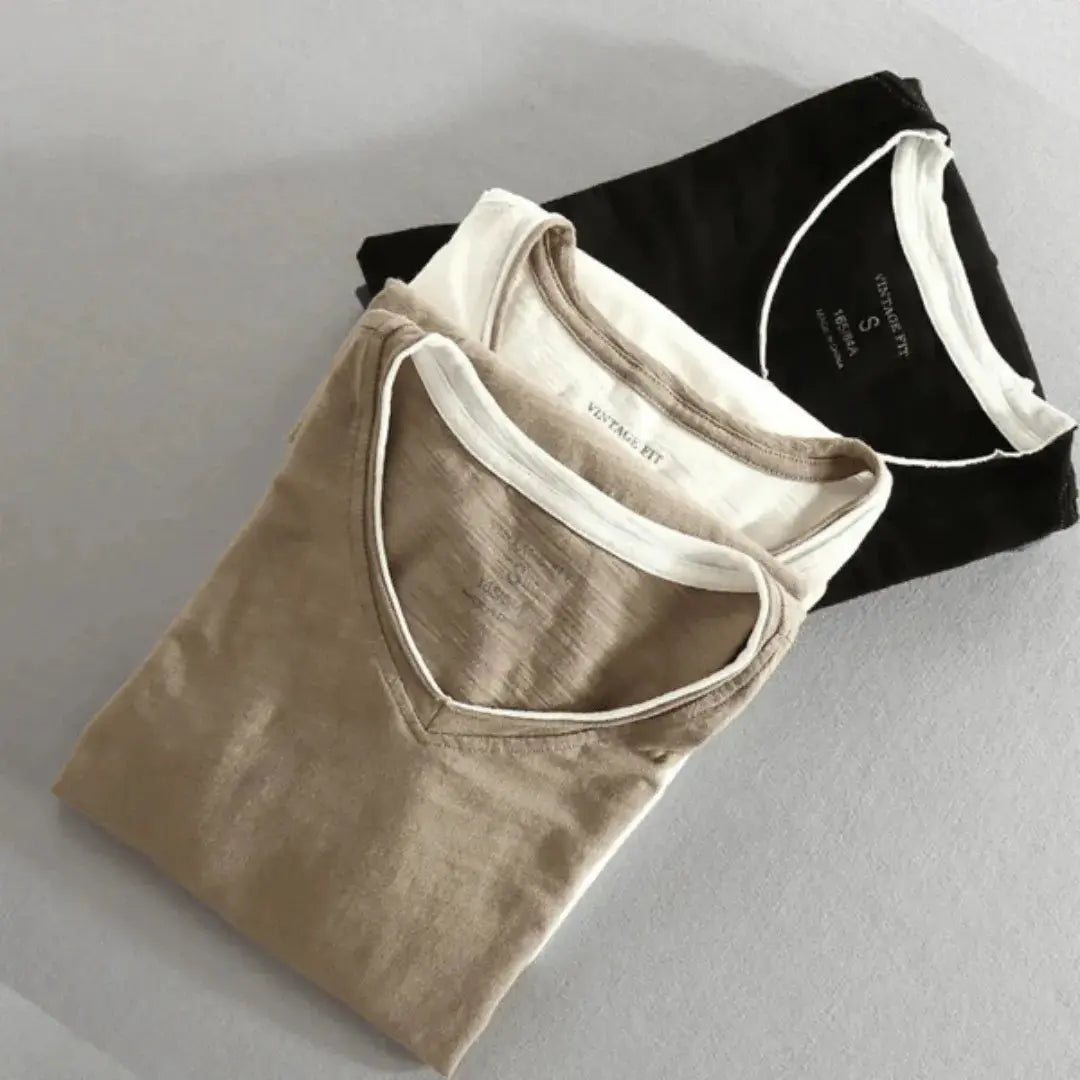 Miesten puuvilla casual paita | Kontrastinauha, pehmeä