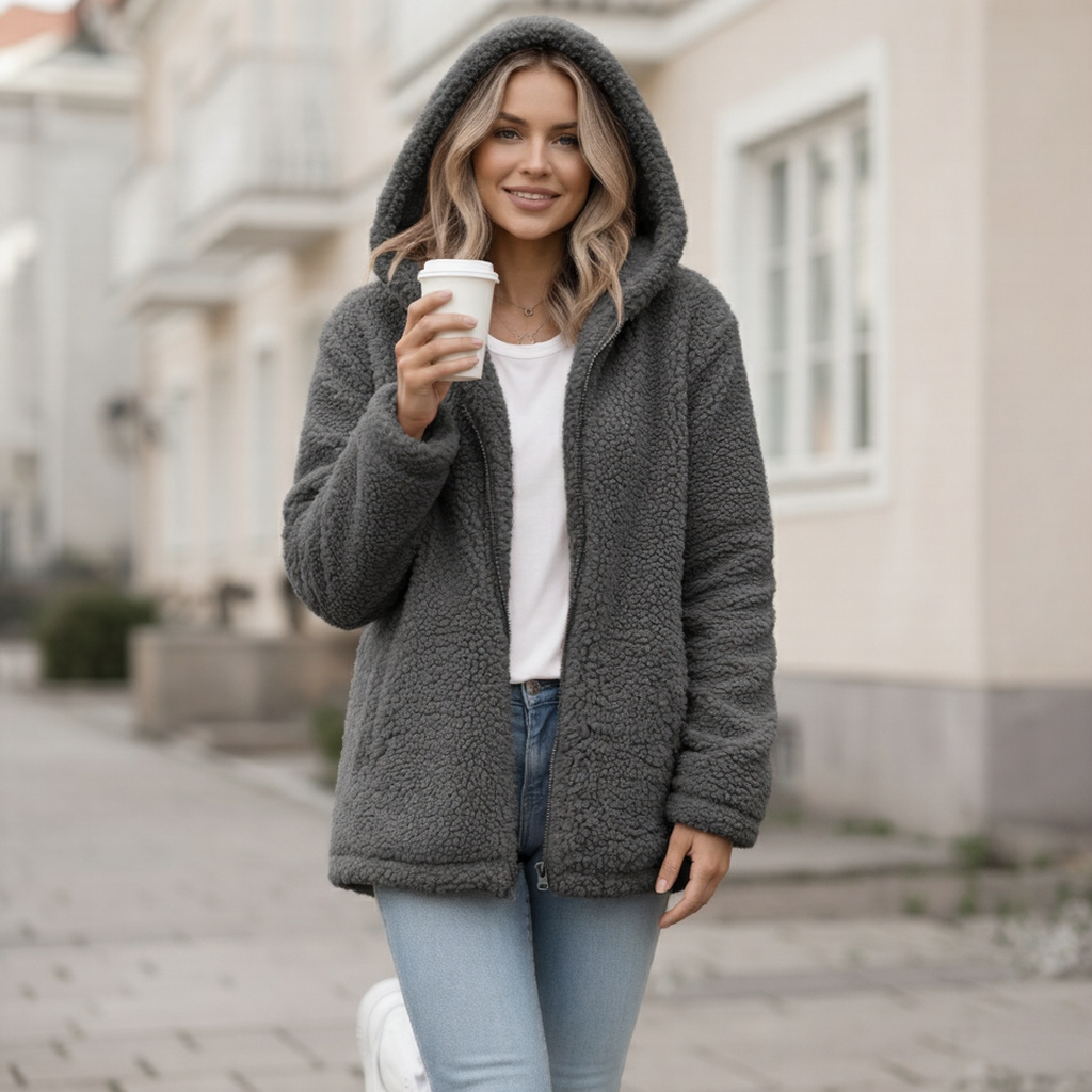 Fleece-takki hupulla - Vetoketju - Fleece-liivi Mukavuus