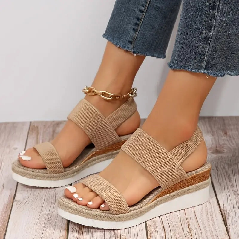 Naisten Kiilakorkoiset Sandaalit | Espadrille, Platformityyli | Elastinen Nauha