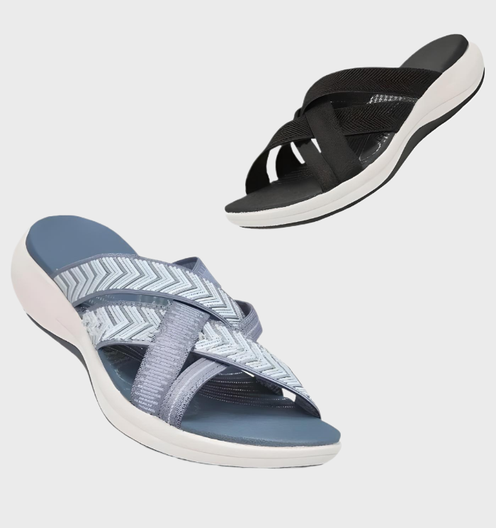 Naisten - Tasapohjaiset sandaalit - Ristikkäiset hihnat - Avoin varvas - Mukavat kesäkengät-Sandaalit-EmiyoSuomi