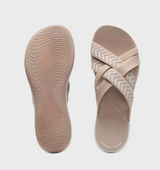 Naisten - Tasapohjaiset sandaalit - Ristikkäiset hihnat - Avoin varvas - Mukavat kesäkengät-Sandaalit-EmiyoSuomi