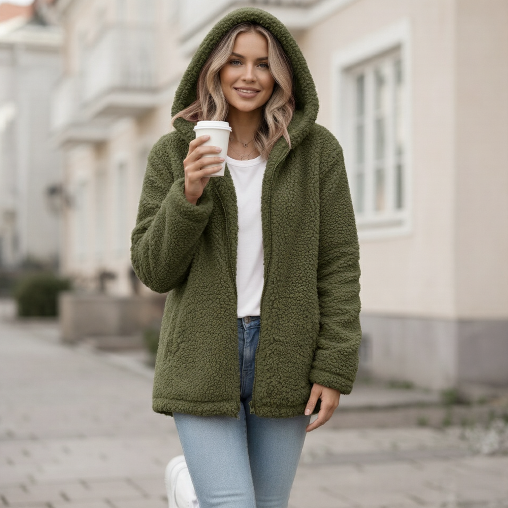 Fleece-takki hupulla - Vetoketju - Fleece-liivi Mukavuus