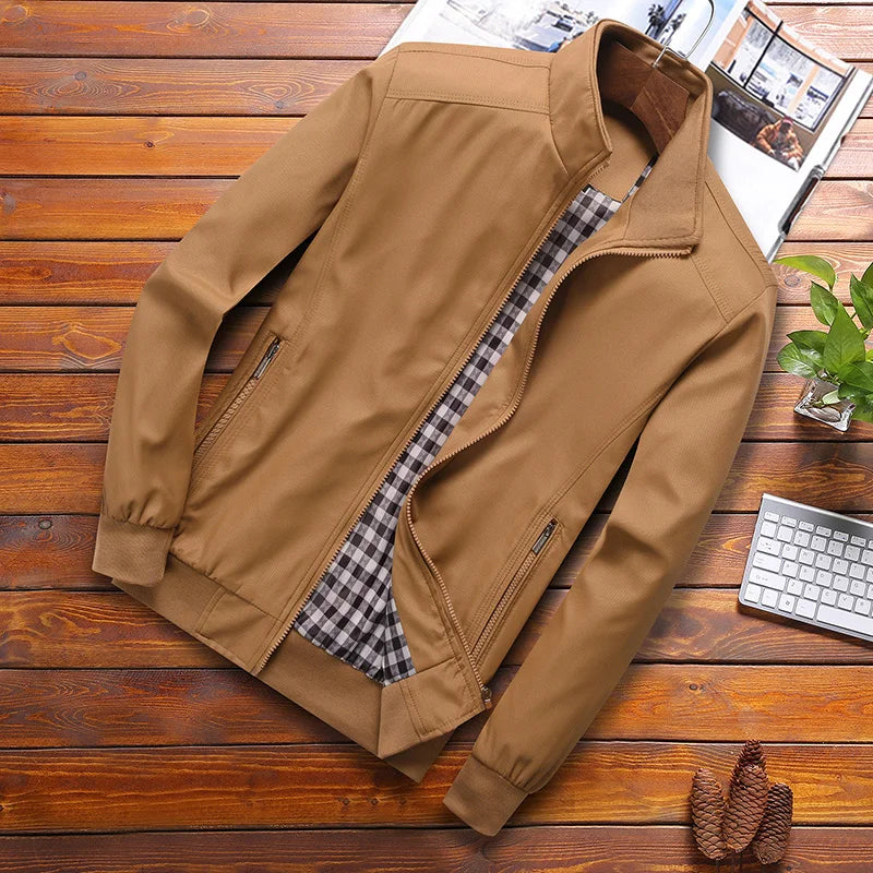Miesten bomber takki slim fit huppu, kevät ja syksy