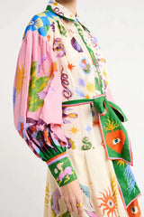 Babette - Pitkä vintage-kuvioitu mekko - Ainutlaatuinen tyyli-Mekot-EmiyoSuomi