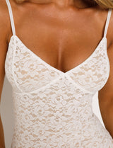 Valkoinen kukallinen pitsimekko - Kesätyyli - Naisten muoti-Mekot-EmiyoSuomi