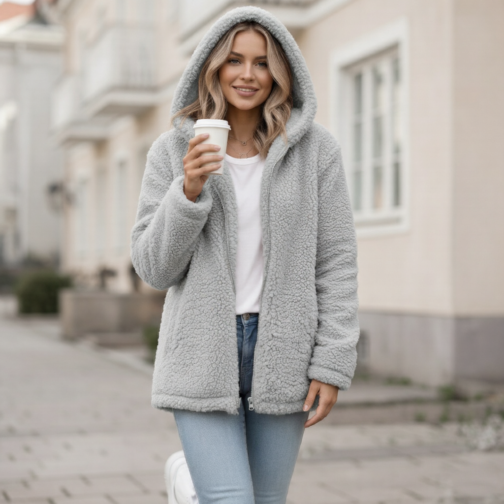 Fleece-takki hupulla - Vetoketju - Fleece-liivi Mukavuus