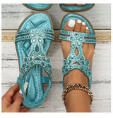 Naisten Litteät Sandalet – Avoin Varvas – Kimallevyöt – Leikattu Slingback-Muotoilu-Sandaalit-EmiyoSuomi