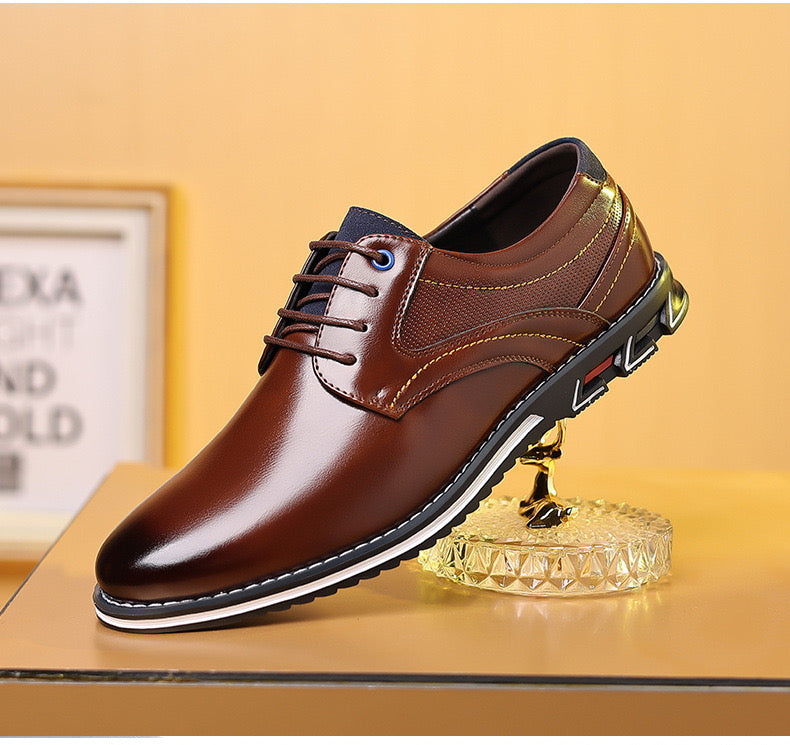 Miesten nahkaloaferit ortopedisillä ominaisuuksilla, slip-on muoto