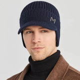Neulottu lippalakkipipo talvi, fleecevuorattu unisex malli