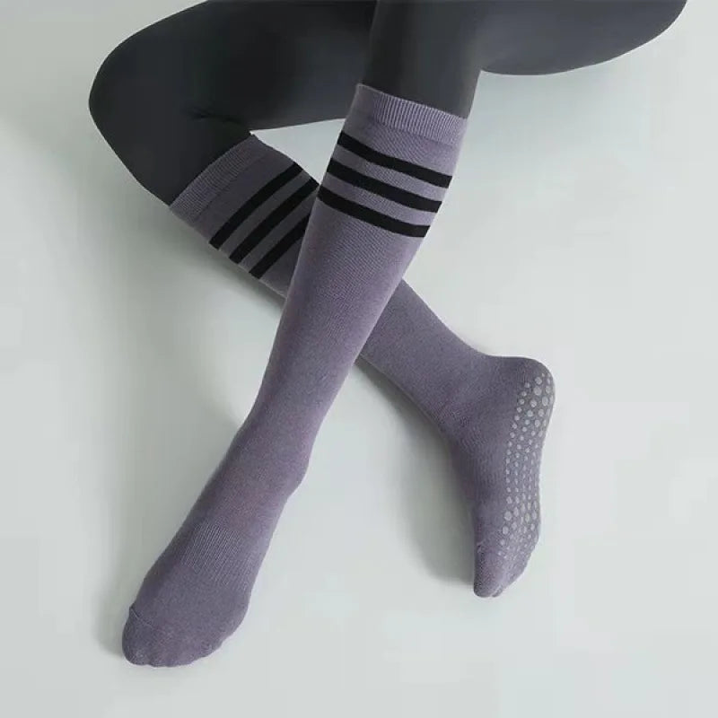 Keskitubinen Naisten Pilates- ja Joogasukat Liukumattomasta Puuvillasta