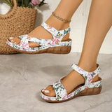 Sandaalit kukkakuviolla - paksu pohja - suuret koot-Sandaalit-EmiyoSuomi