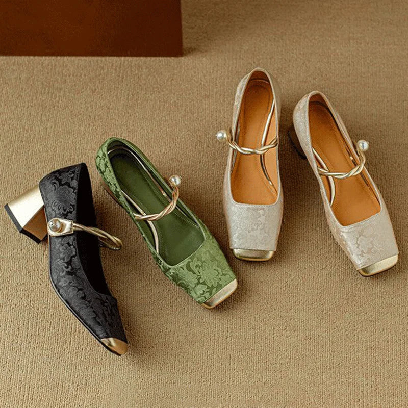 Caspian Kukallinen Neliönokkakenkä - Tyylikäs - Mukava-kengät-EmiyoSuomi