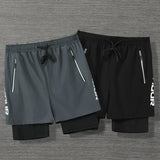 Nopeasti kuivuvat juoksushortsit - Josue - Vetoketju-Miesten shortsit-EmiyoSuomi