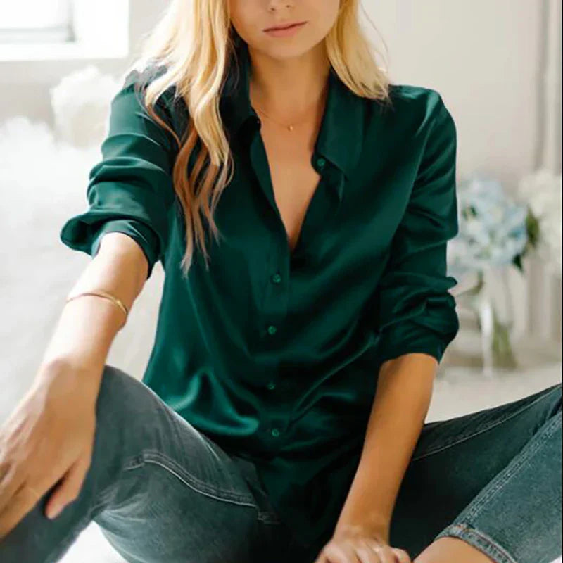 Silkkipusero Naisille Veron - Toimistotyyli - Eleganssi-Kesäasut-EmiyoSuomi