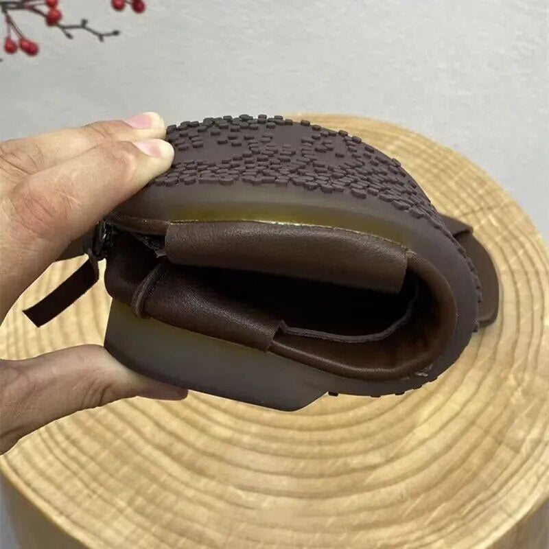 Naisten - Liukumaton Nahkasandaali - Mukavat ja tyylikkäät kesäkenkä - Ihanteellinen jokaiseen tilaisuuteen-Sandaalit-EmiyoSuomi