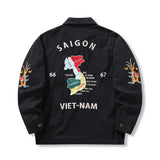 Miesten bomber takki retro kirjonnalla ja vintage tyylillä