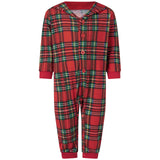 Perheen yhteensopiva joulupyjama ruutuinen punainen setti aikuisille lapsille ja vauvalle
