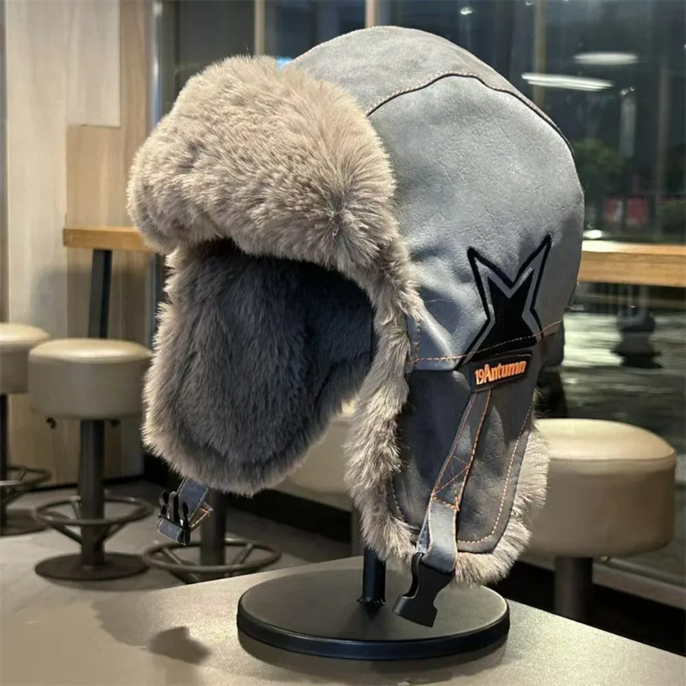 Talvipipo fleecevuori korvaläpät unisex lentäjätyyli tuulensuoja