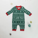 Joulupyjama perheelle 2 osainen setti jouluisella all-over-kuosilla