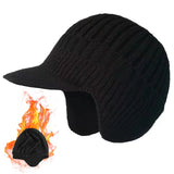 Neulottu lippalakkipipo unisex fleece vuorattu korvaklapeilla