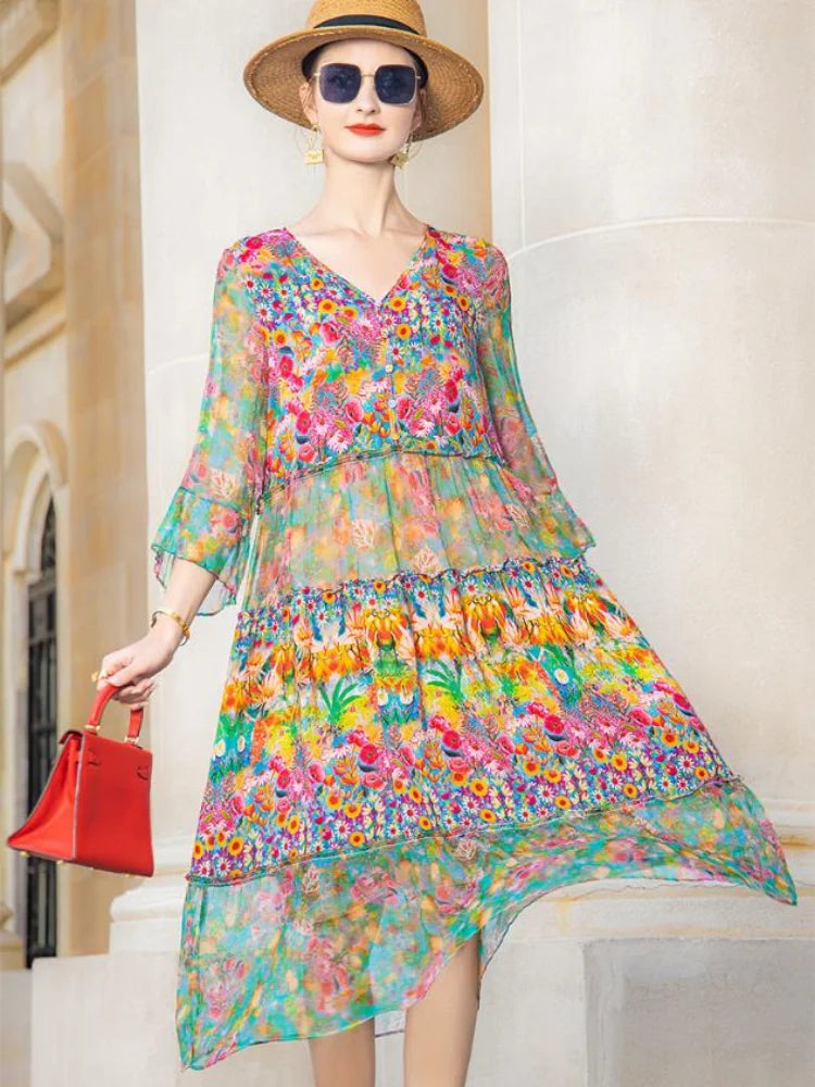 Boho Kukallinen Mekko - NAYARA™ - Style Été-Mekot-EmiyoSuomi