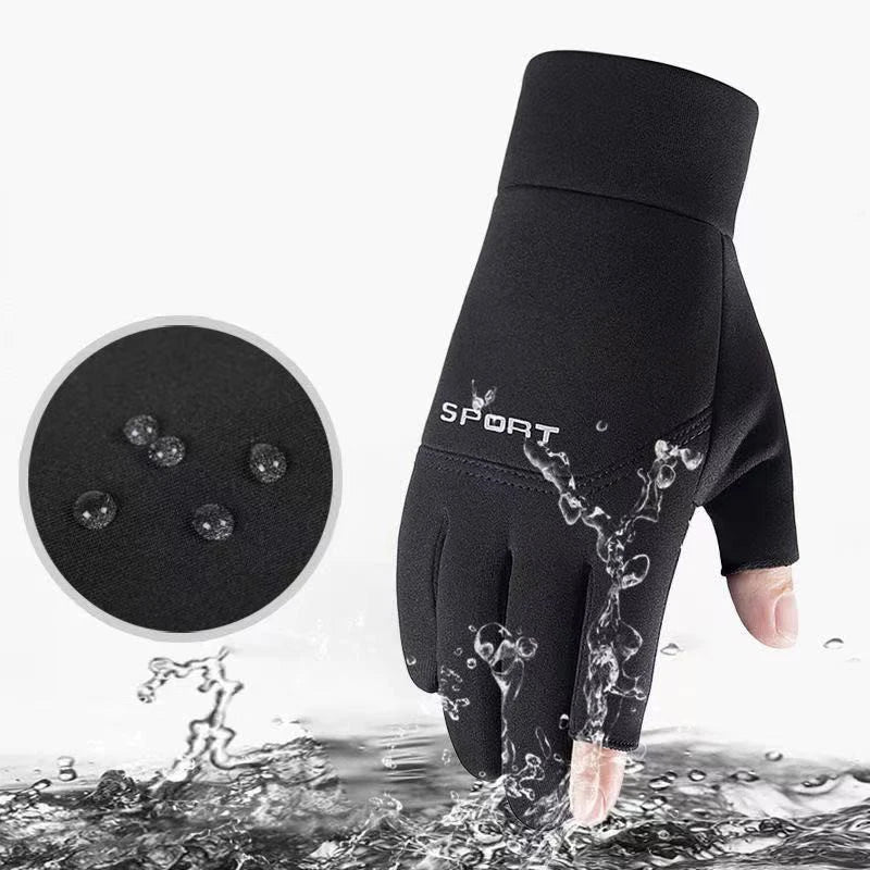 Kalastushanskat kosketusnäyttö avosormimalli unisex talvi pyöräily