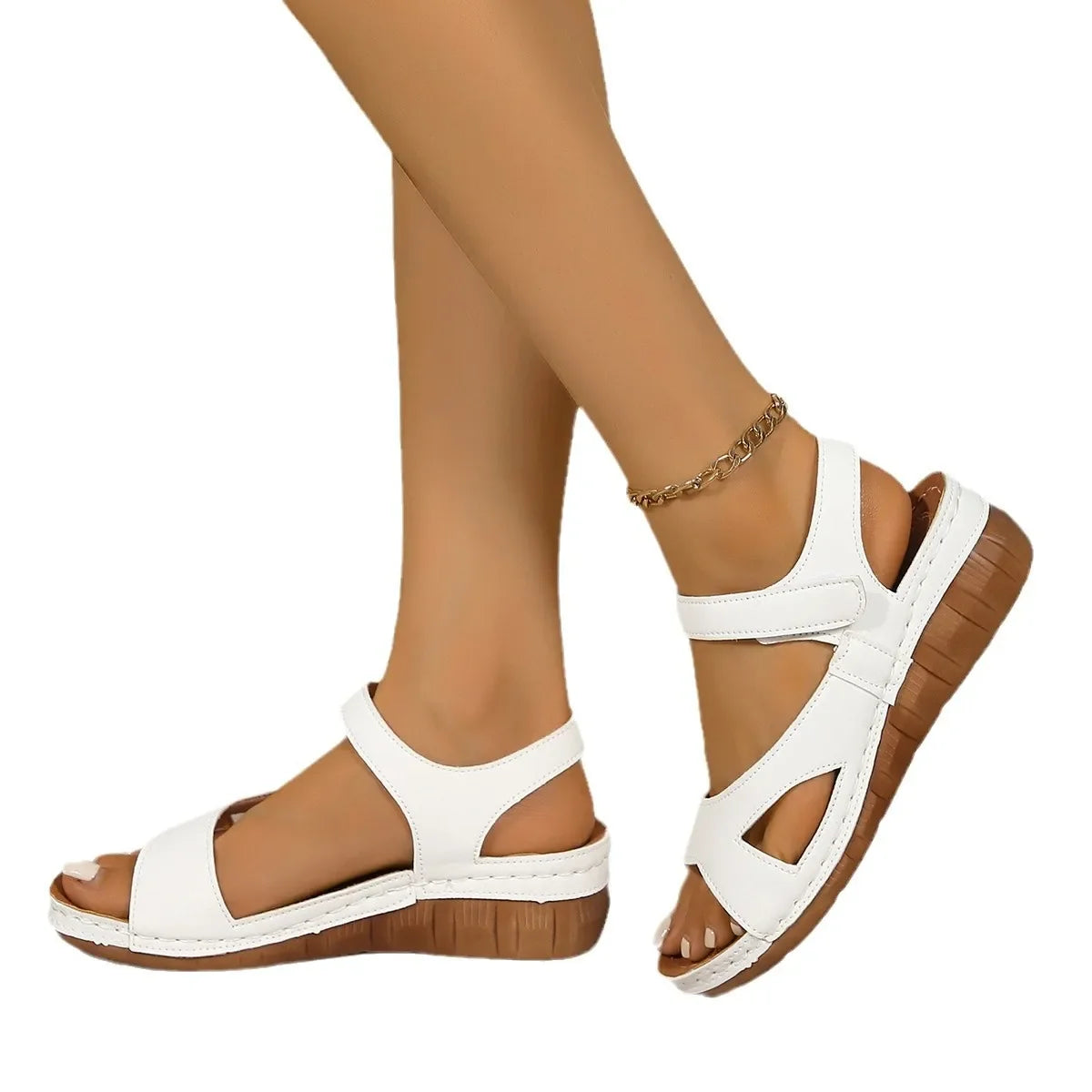 Sandaalit kukkakuviolla - paksu pohja - suuret koot-Sandaalit-EmiyoSuomi