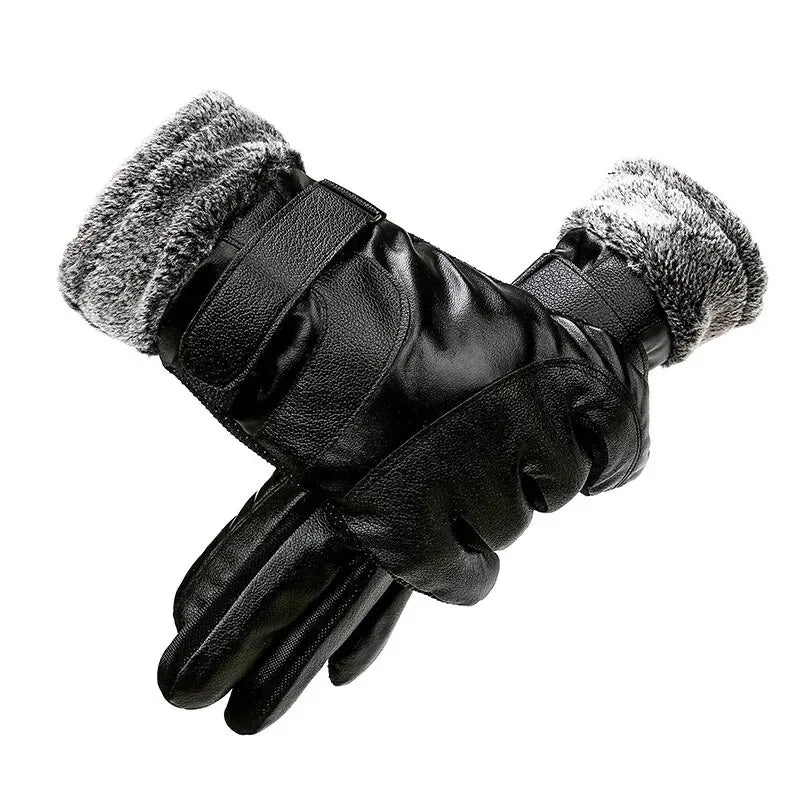 Miesten vedenpitävät kosketusnäyttöhanskat, lämmin fleece vuoraus ja tuulenpitävä