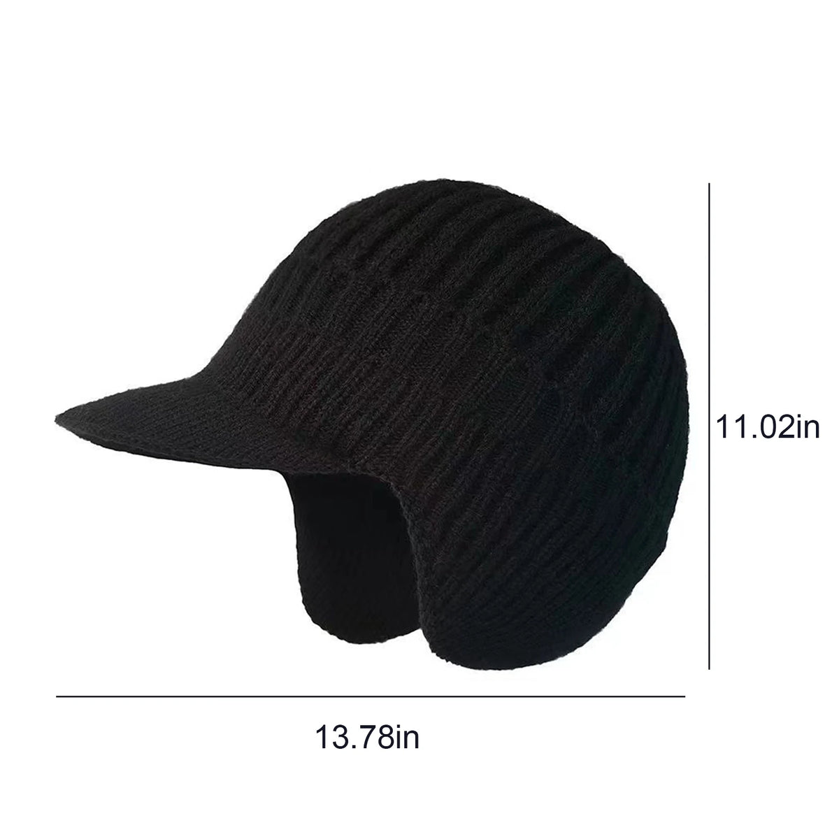 Neulottu lippalakkipipo unisex fleece vuorattu korvaklapeilla