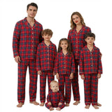 Ruudullinen joulupyjama perhe 2-osainen paita ja housut aikuiset ja lapset