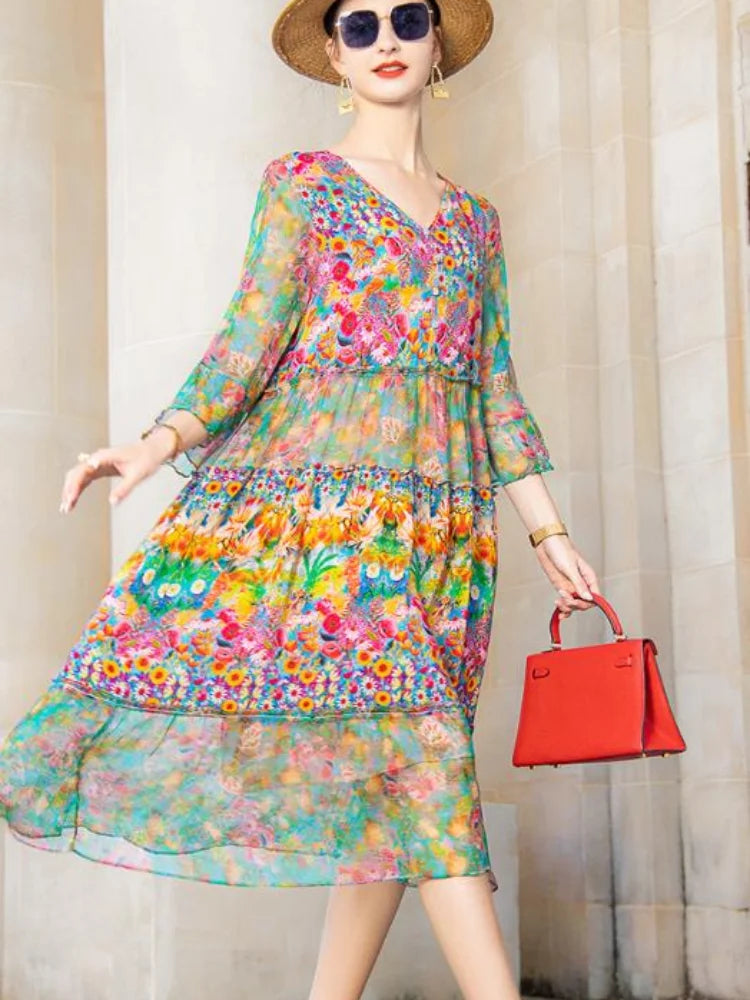 Boho Kukallinen Mekko - NAYARA™ - Style Été-Mekot-EmiyoSuomi