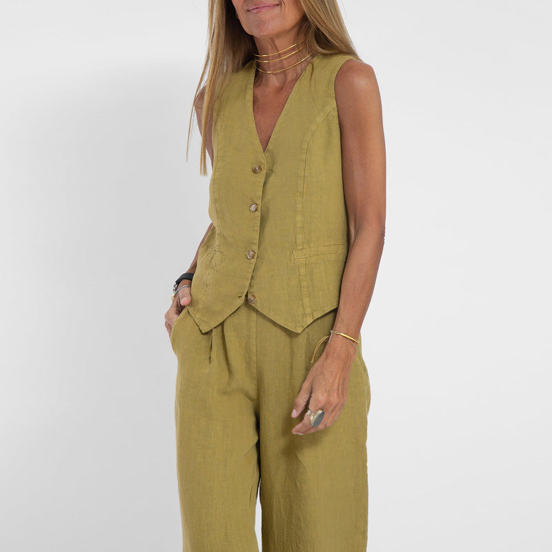 Tyylikäs Pellavahousu - Mukava - Chic-Kesäasut-EmiyoSuomi