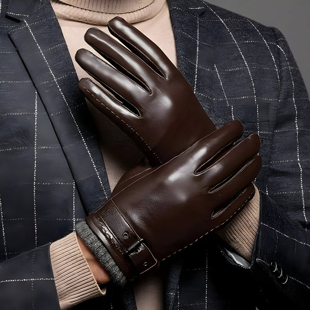 Miesten kosketusnäyttöhanskat talvi rannehihnalla