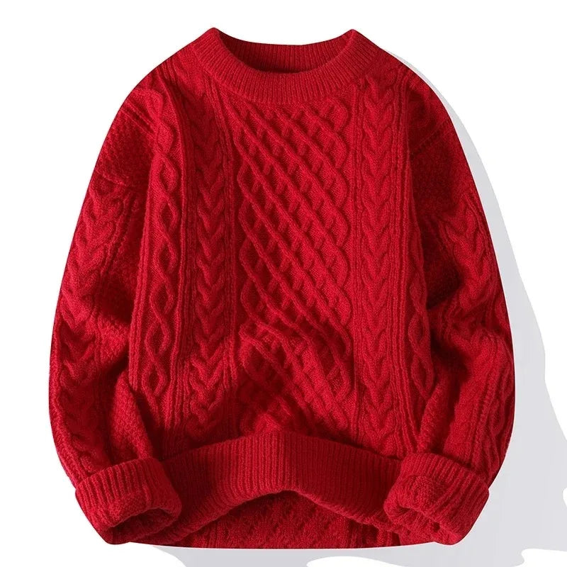 Jouluneule miesten villainen pyöreäkaula pullover syys- ja talvikauteen