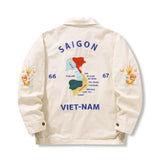 Miesten bomber takki retro kirjonnalla ja vintage tyylillä