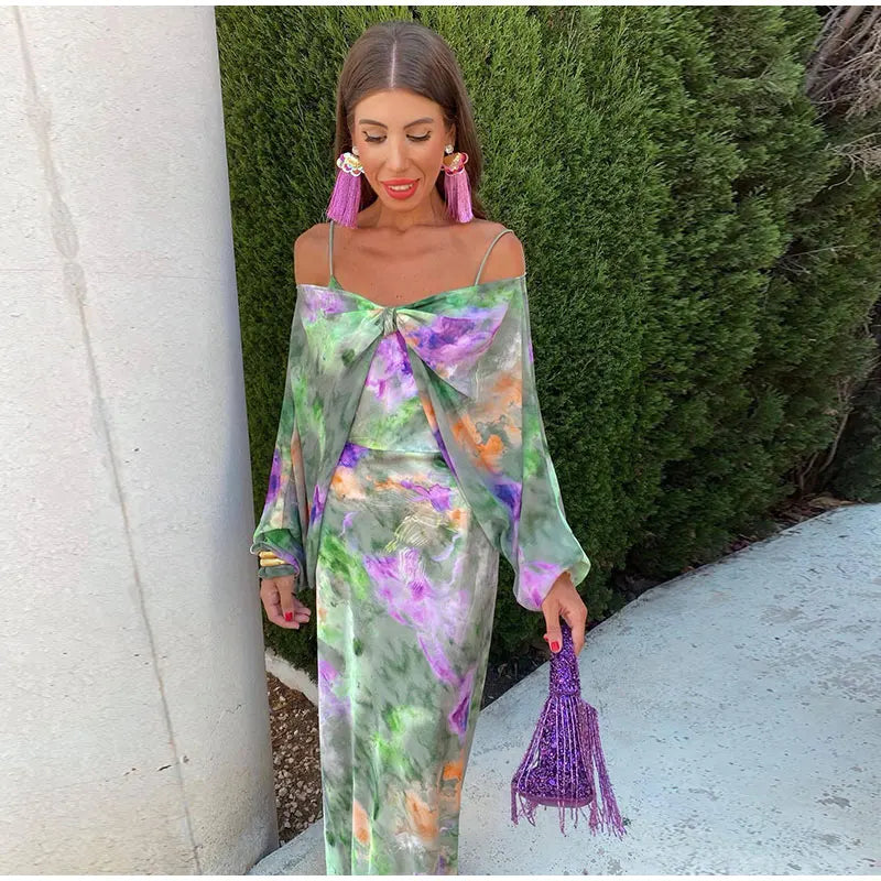 Korsettimekko naisille - Elegantti pitkä malli - Irrotettava huivi-Mekot-EmiyoSuomi